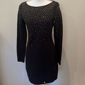 studded and rhinestone Juicy couture black sweatshirt material dress.